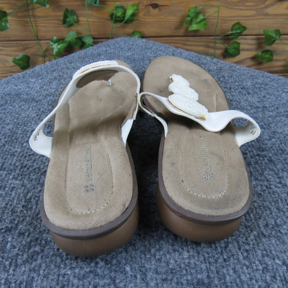Naturalizer Jillian White Beaded Thong‎ Sandals Women's Size 7M